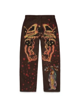 Pantaloni in velluto a coste “Tattoo” marroni