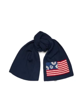 Sciarpa con bandiera panafricana a ghirlanda blu navy