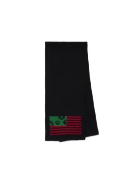 Sciarpa con bandiera panafricana e ghirlanda, nera